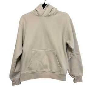 TNA Aritzia Cozy Fleece Perfect Fit Hoodie Sweatshirt Women Small Beige Pullover